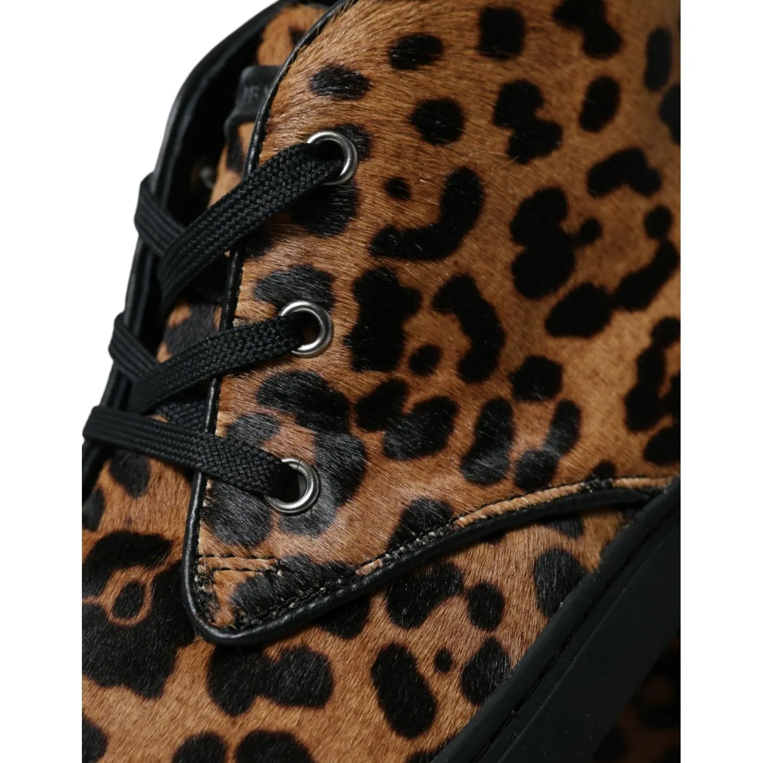 Dolce & Gabbana Elegant Leopard Print Mid-Top Sneakers