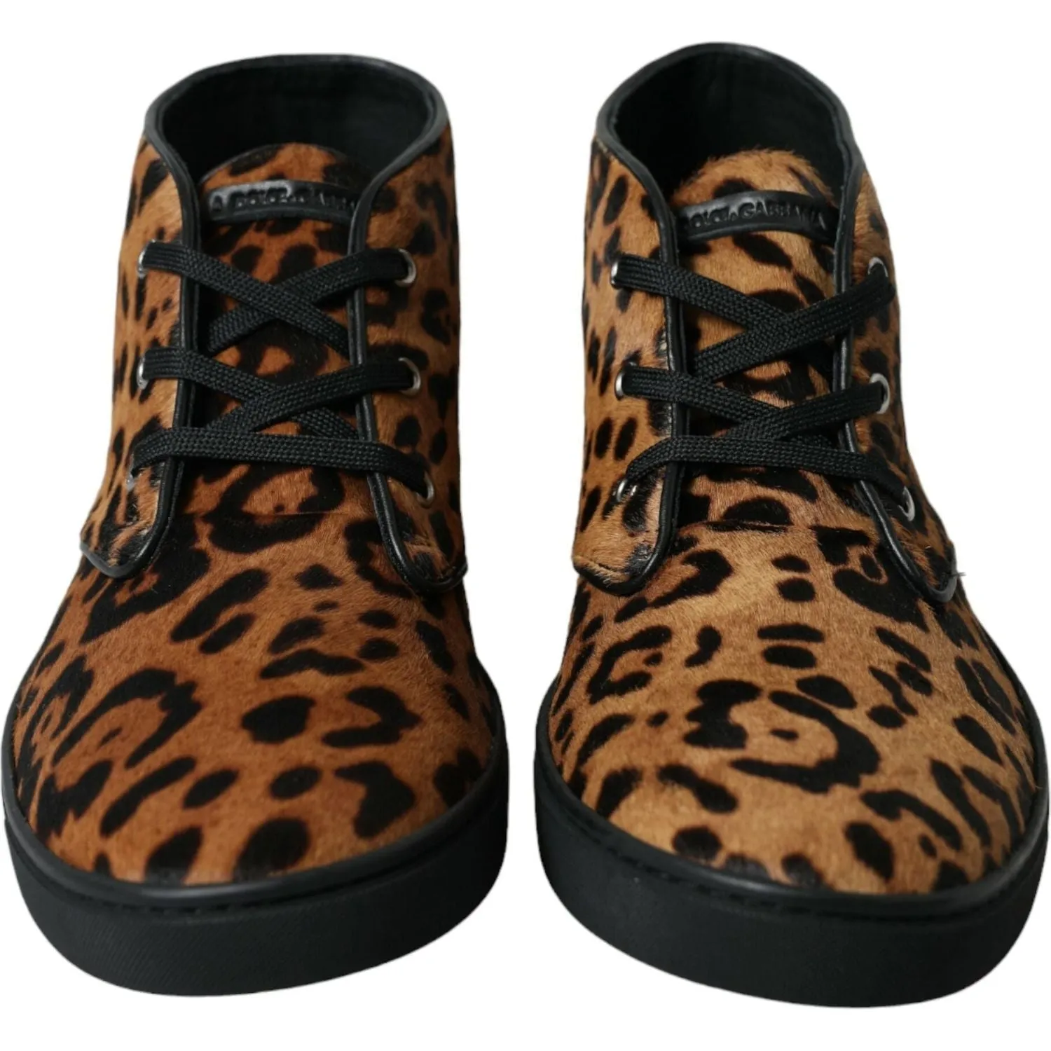 Dolce & Gabbana Elegant Leopard Print Mid-Top Sneakers