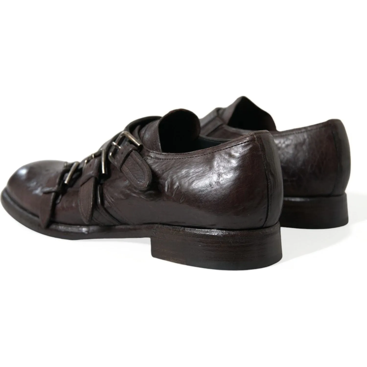 Dolce & Gabbana Elegant Triple Buckle Leather Dress Shoes