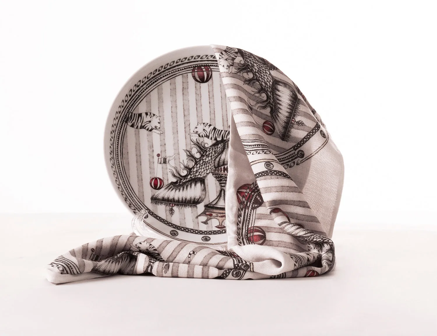 Dragana Adamov Porcelain Plate Tiger Shoe Circus