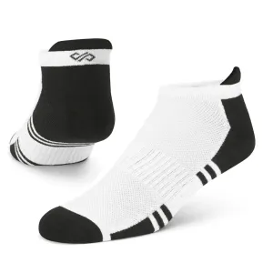 Dual Solid White/Black Bamboo Unisex Ankle Length Socks