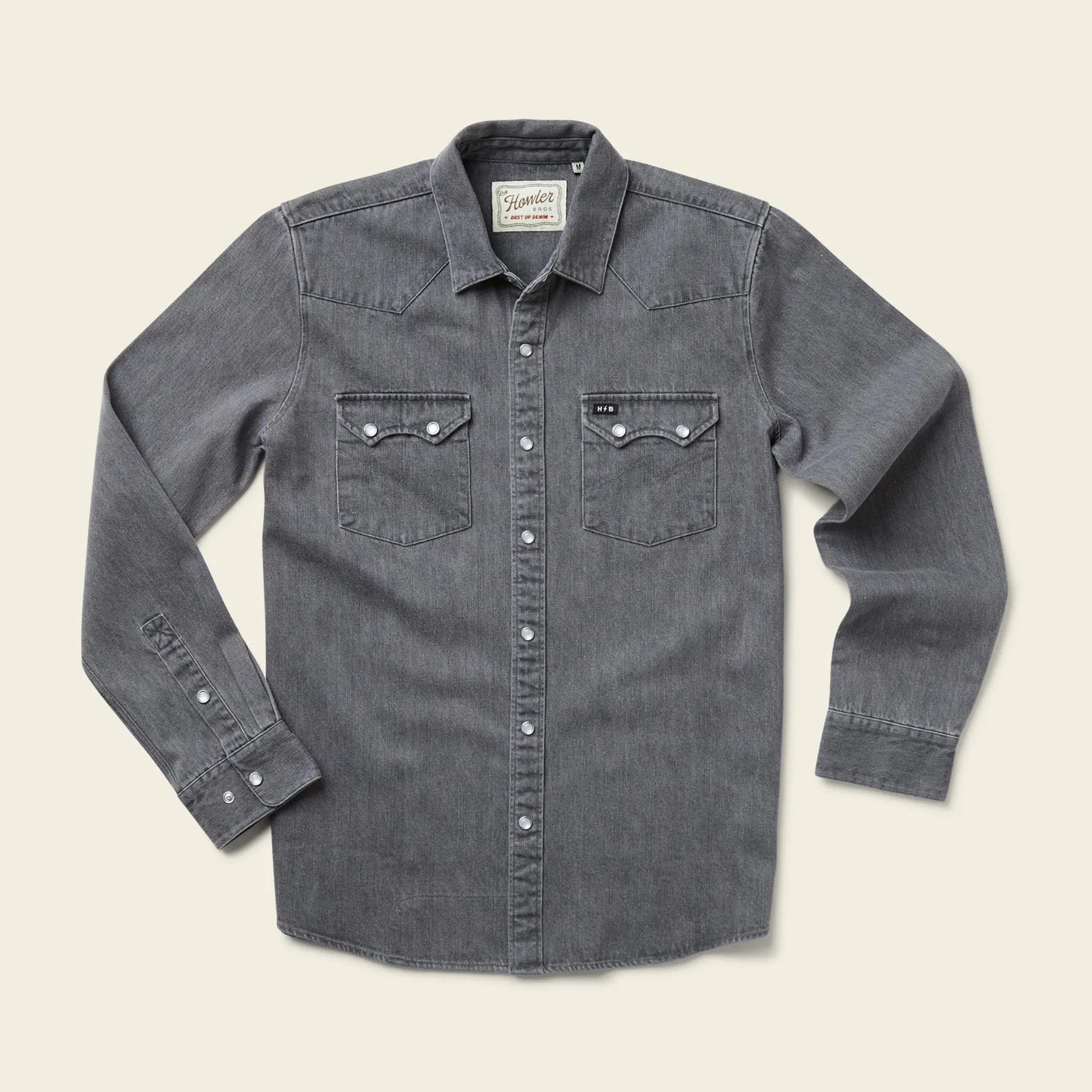 Dust Up Denim Snapshirt in Jovi Grey Wash