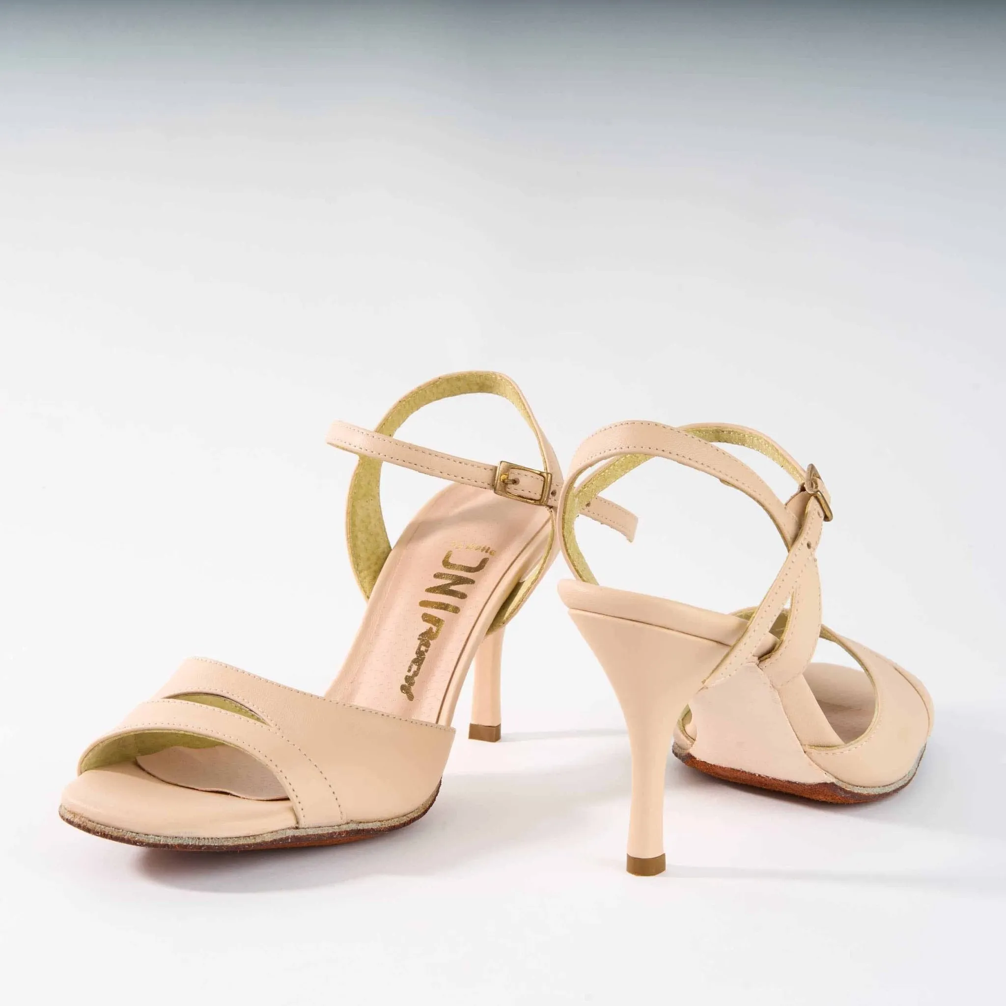 Elegant Nude Leather - Handmade Tango Shoe - Dana 4202