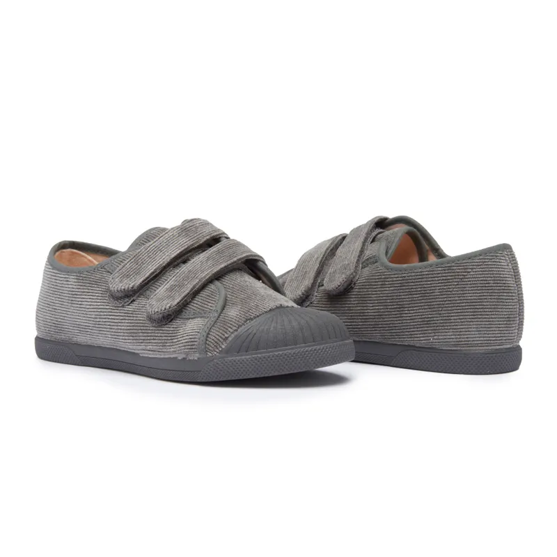 Fall Corduroy Sneakers in Grey by childrenchic