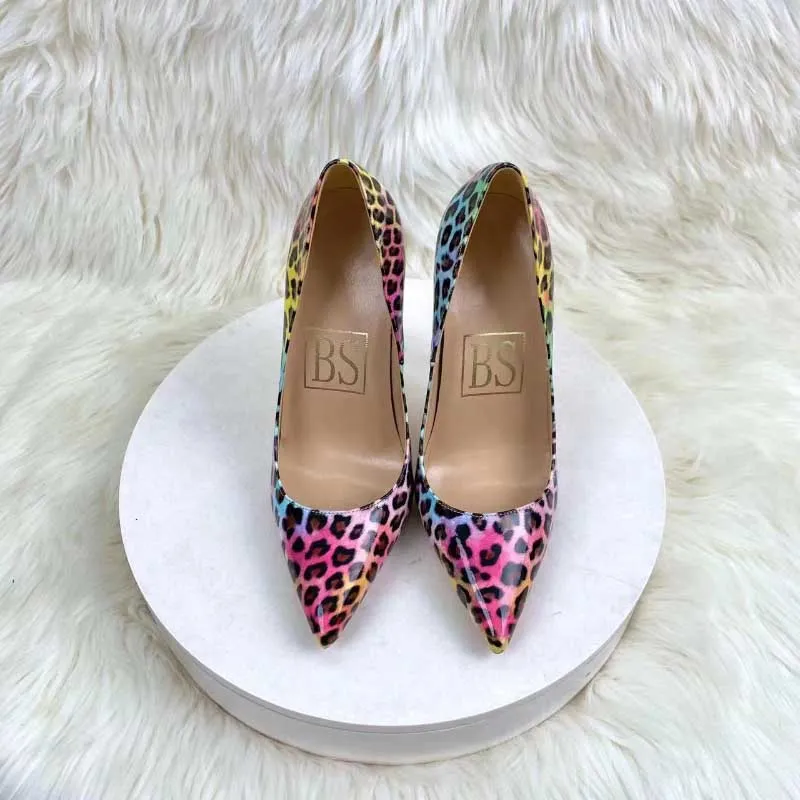 Fancy Colorful Party Leopard Print Pointed Toe Stiletto Heels