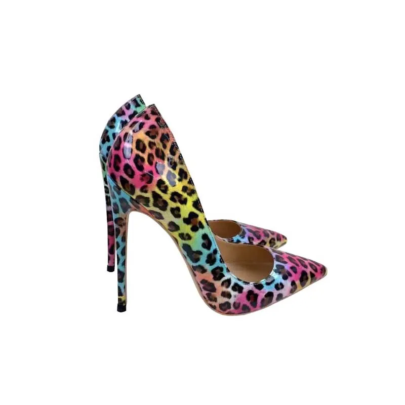 Fancy Colorful Party Leopard Print Pointed Toe Stiletto Heels