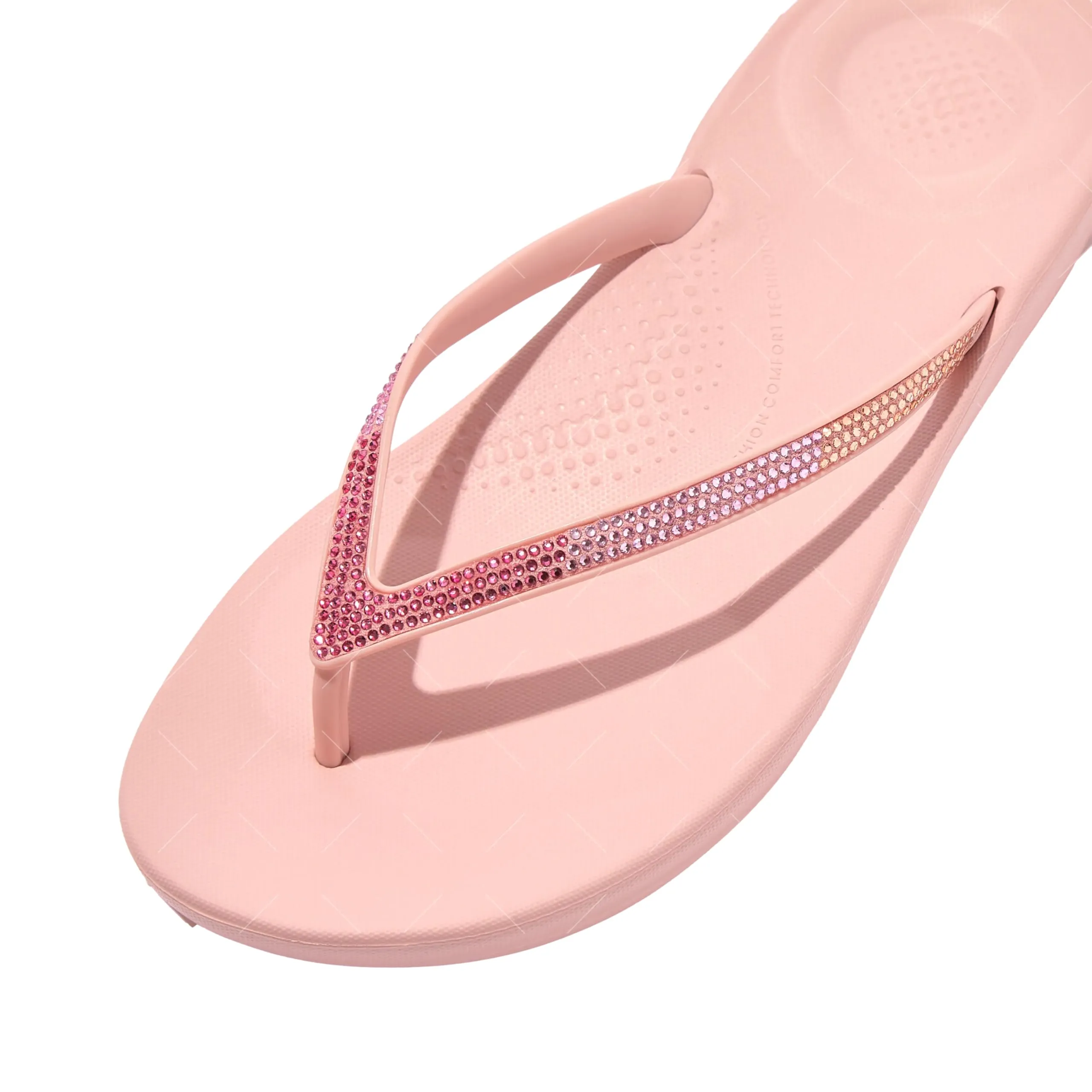 FitFlop Women's Iqushion Ombre Sparkle Flip-Flops Soft Blush/Wild Raspberry