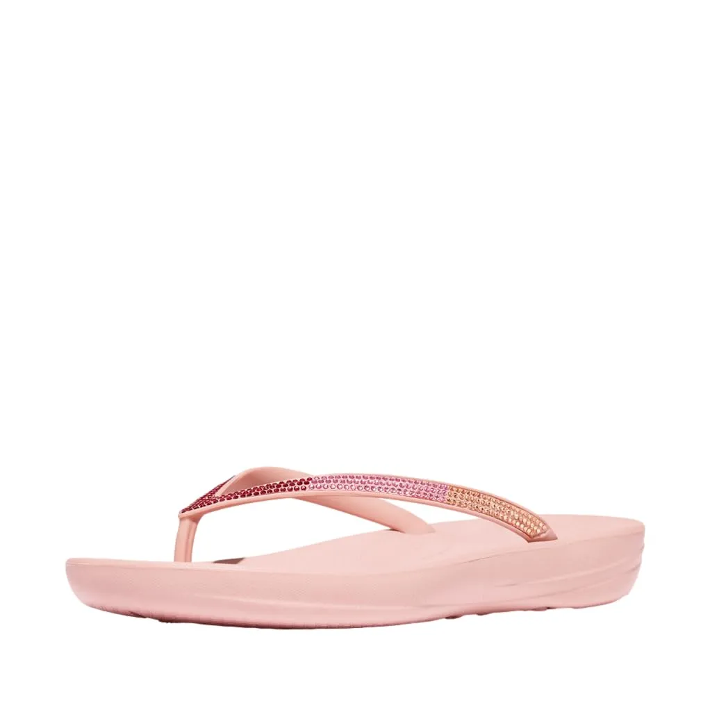 FitFlop Women's Iqushion Ombre Sparkle Flip-Flops Soft Blush/Wild Raspberry