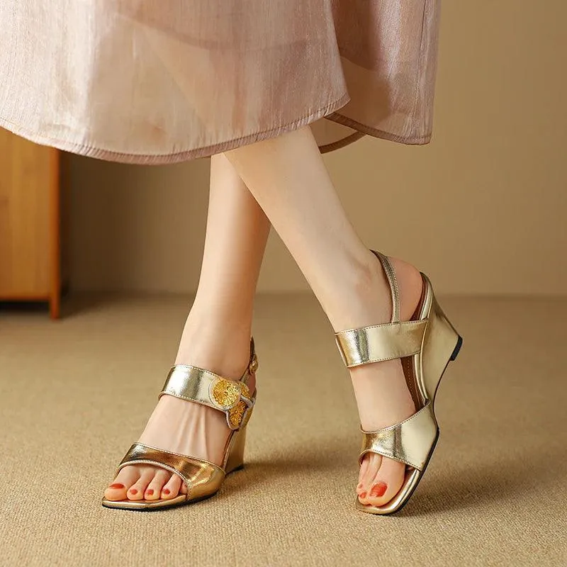 Flowers Leather Sandal - TSS104 Women's Casual Shoes