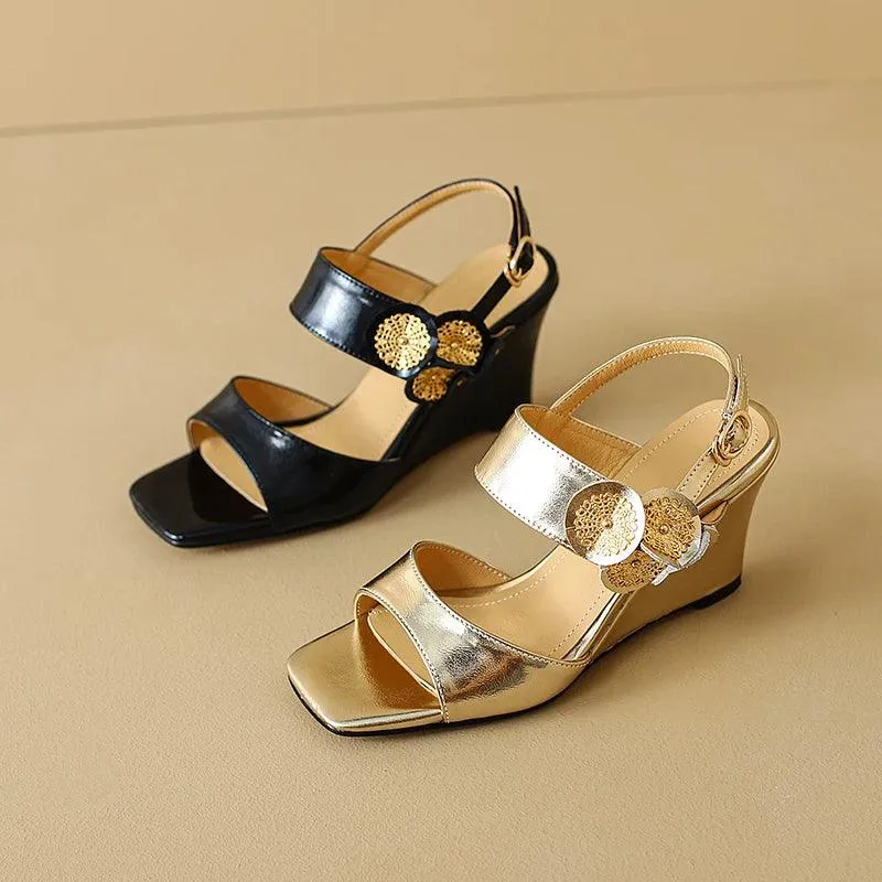 Flowers Leather Sandal - TSS104 Women's Casual Shoes