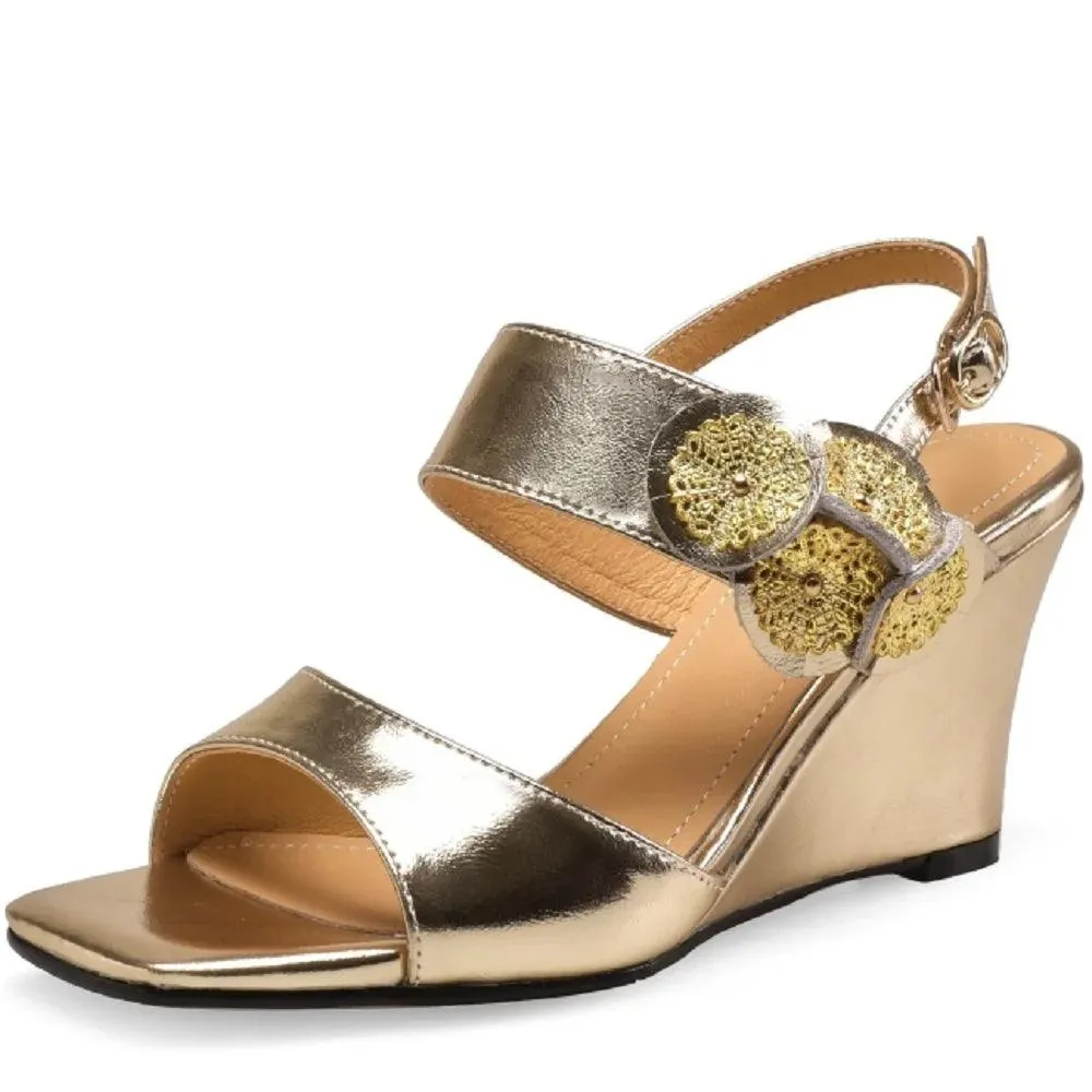 Flowers Leather Sandal - TSS104 Women's Casual Shoes