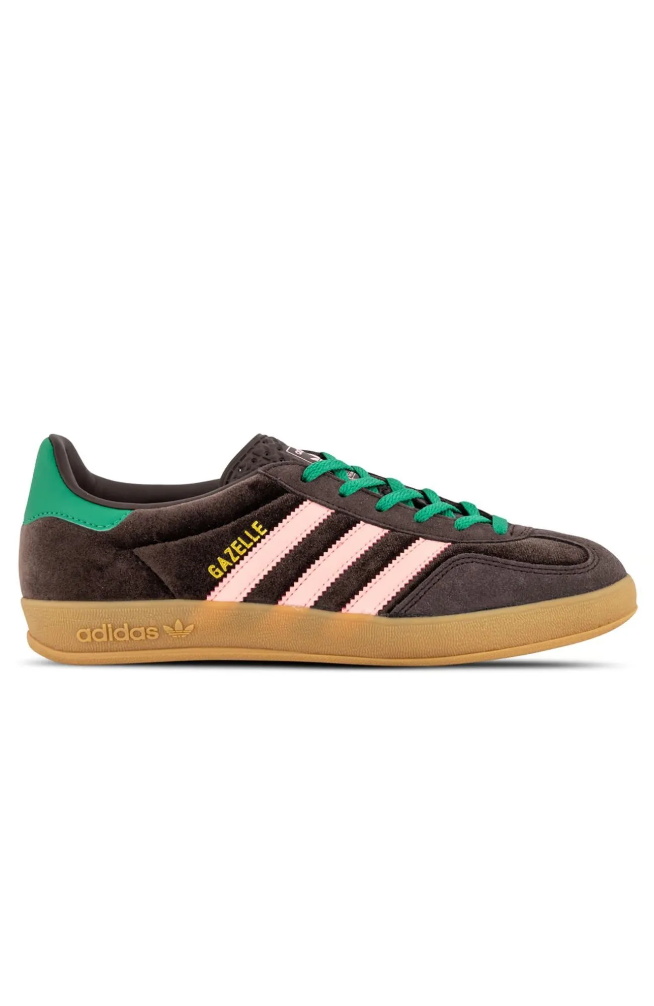 Gazelle Indoor W Dark Brown Glow Pink Court Green