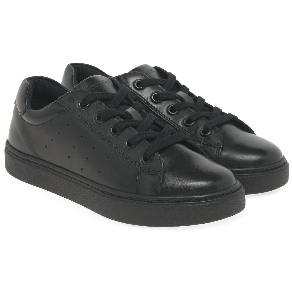 Geox: Nashik - Black Leather School Shoe