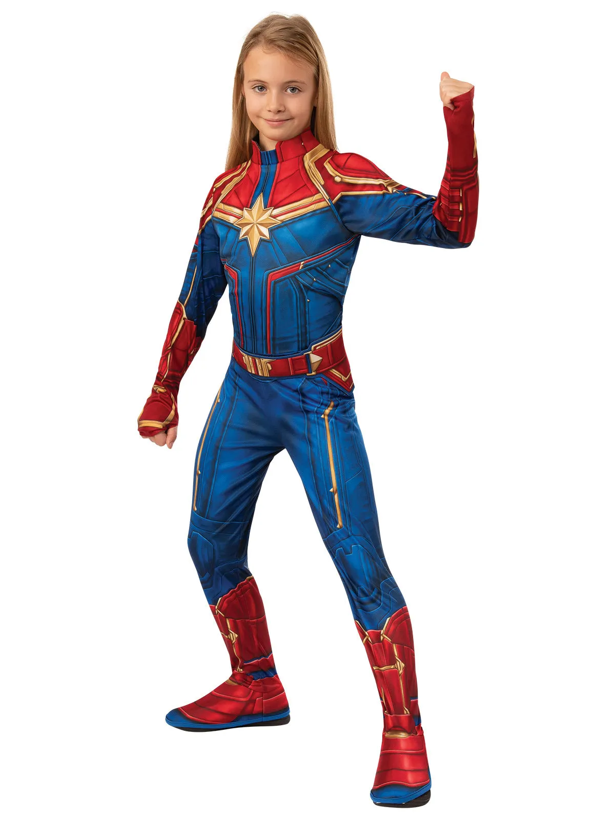 Girls Costume - Captain Marvel Classic Hero Suit