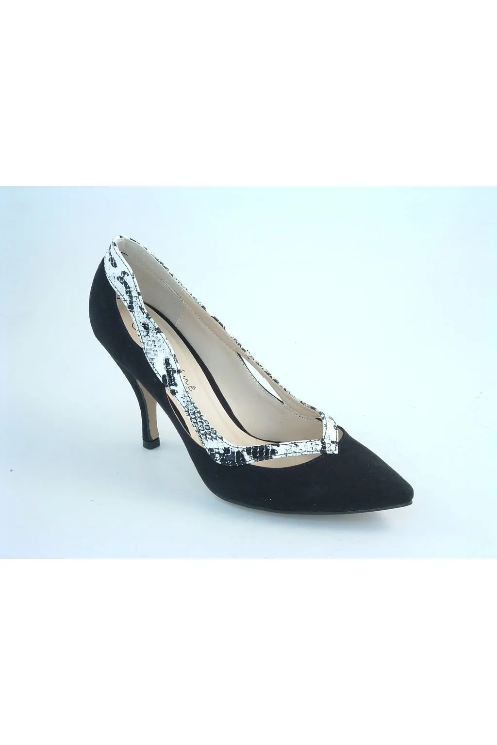 Glitz Shoes Sabatine Black Faux Suede Leather Shoes