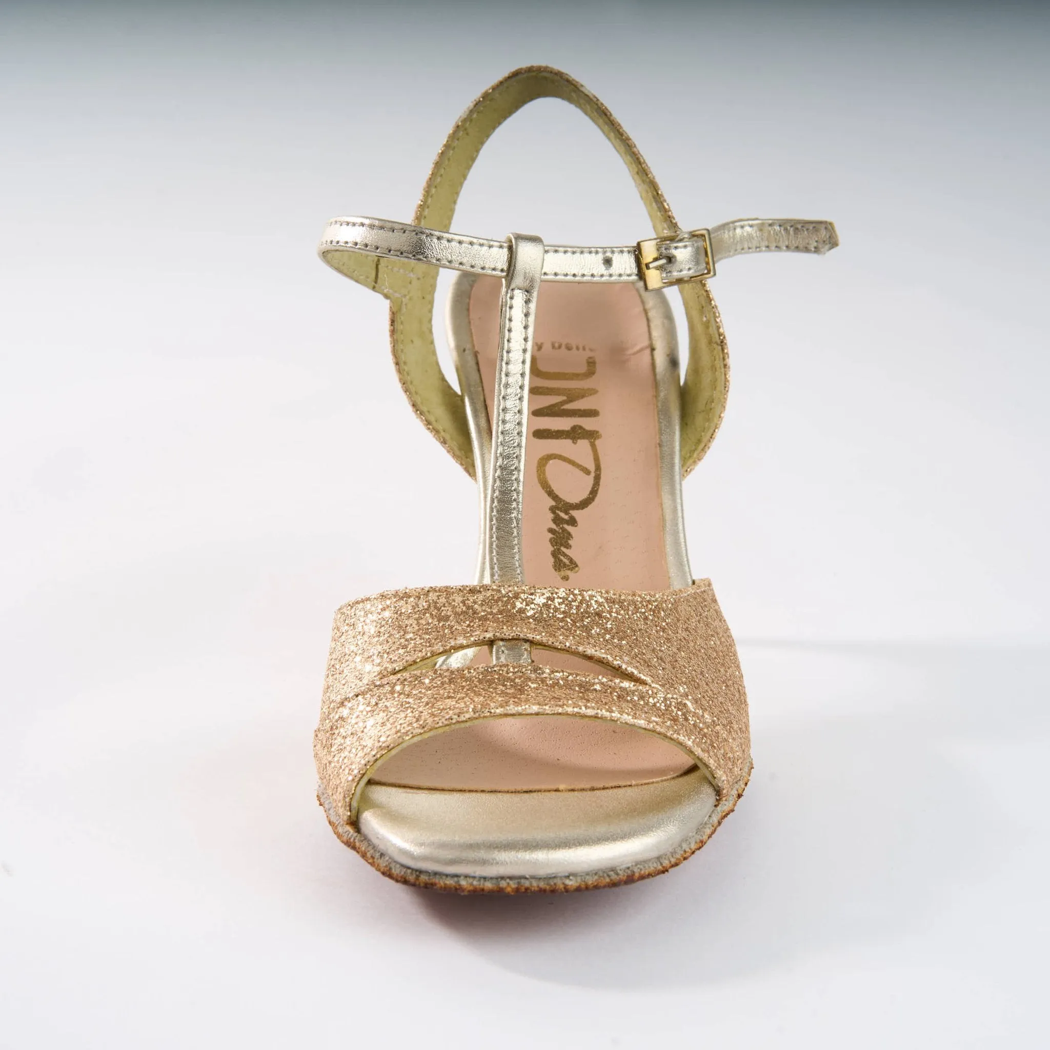 Gold Sparkle with Gold Leather - Handmade Tango Shoes - Dana 4092