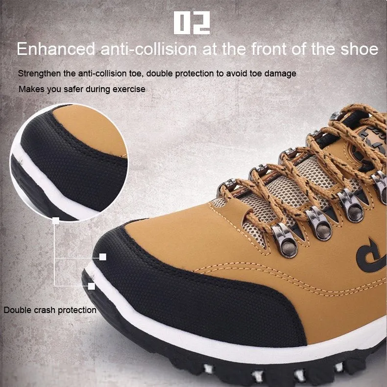 GroovyWish Men Orthopedic Shoes Anti-collision Anti-slip Rubber Hiking Sneakers