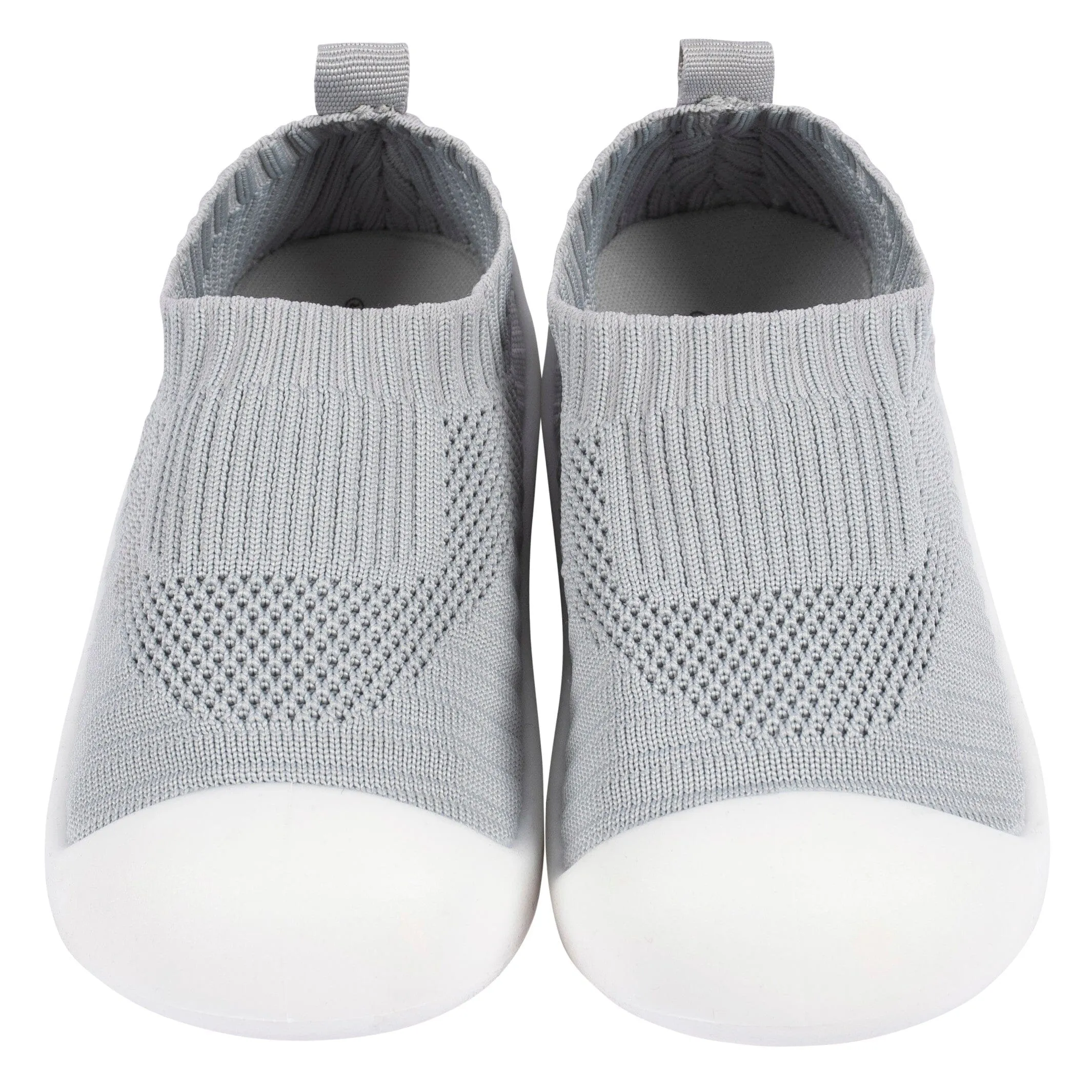 Infant & Toddler Netural Grey Stretchy Knit Slip-On Sneaker