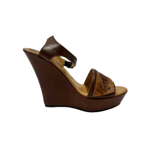 International M Women's Brown Wedge Sandals