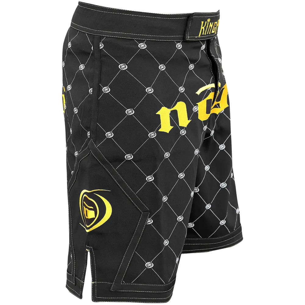 Kingpin 2.0 Black and Gold MMA Fight Shorts LE