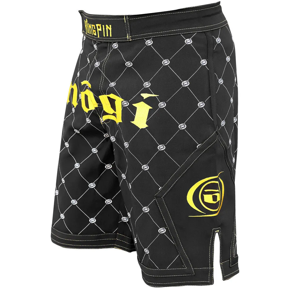 Kingpin 2.0 Black and Gold MMA Fight Shorts LE