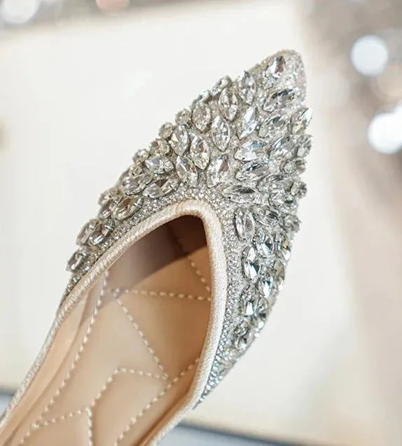 Koki's Pointed Crystal Flat Shoes