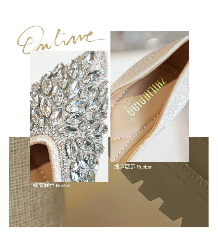 Koki's Pointed Crystal Flat Shoes