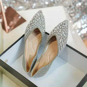 Koki's Pointed Crystal Flat Shoes