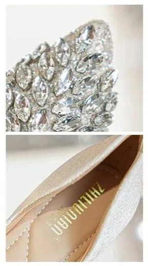 Koki's Pointed Crystal Flat Shoes