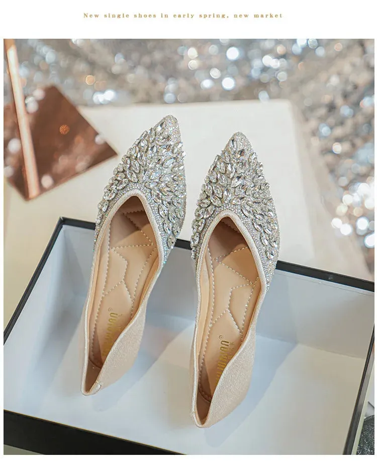 Koki's Pointed Crystal Flat Shoes