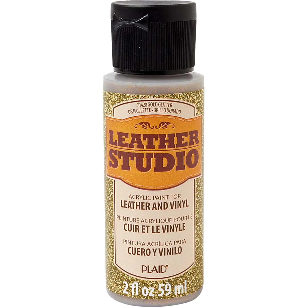 Leather Studio Paint Gold Glitter 2 Oz.