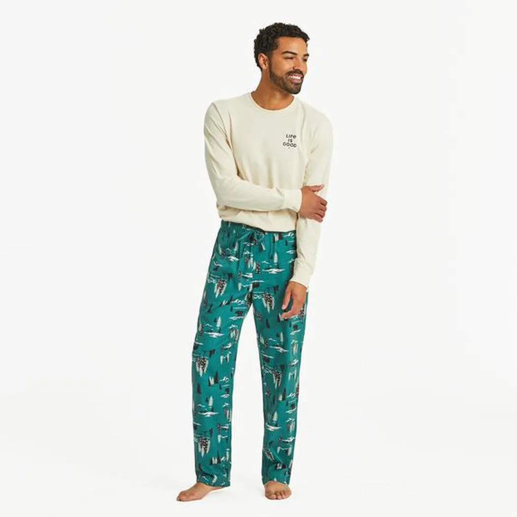 Life is Good Men's Winter Woodland Pattern Classic Sleep Pant