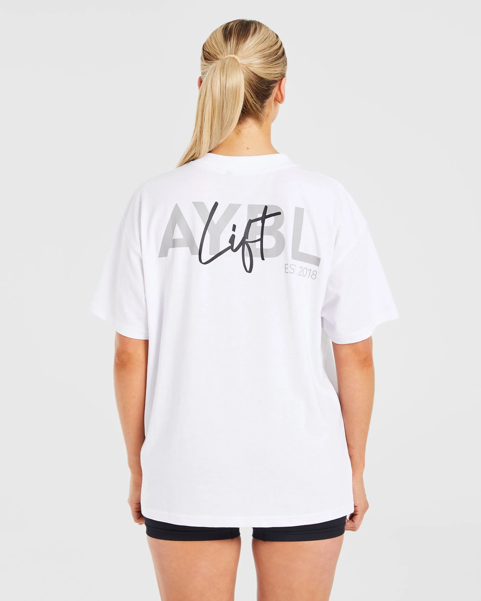 Lift Graphic Oversized T Shirt - White