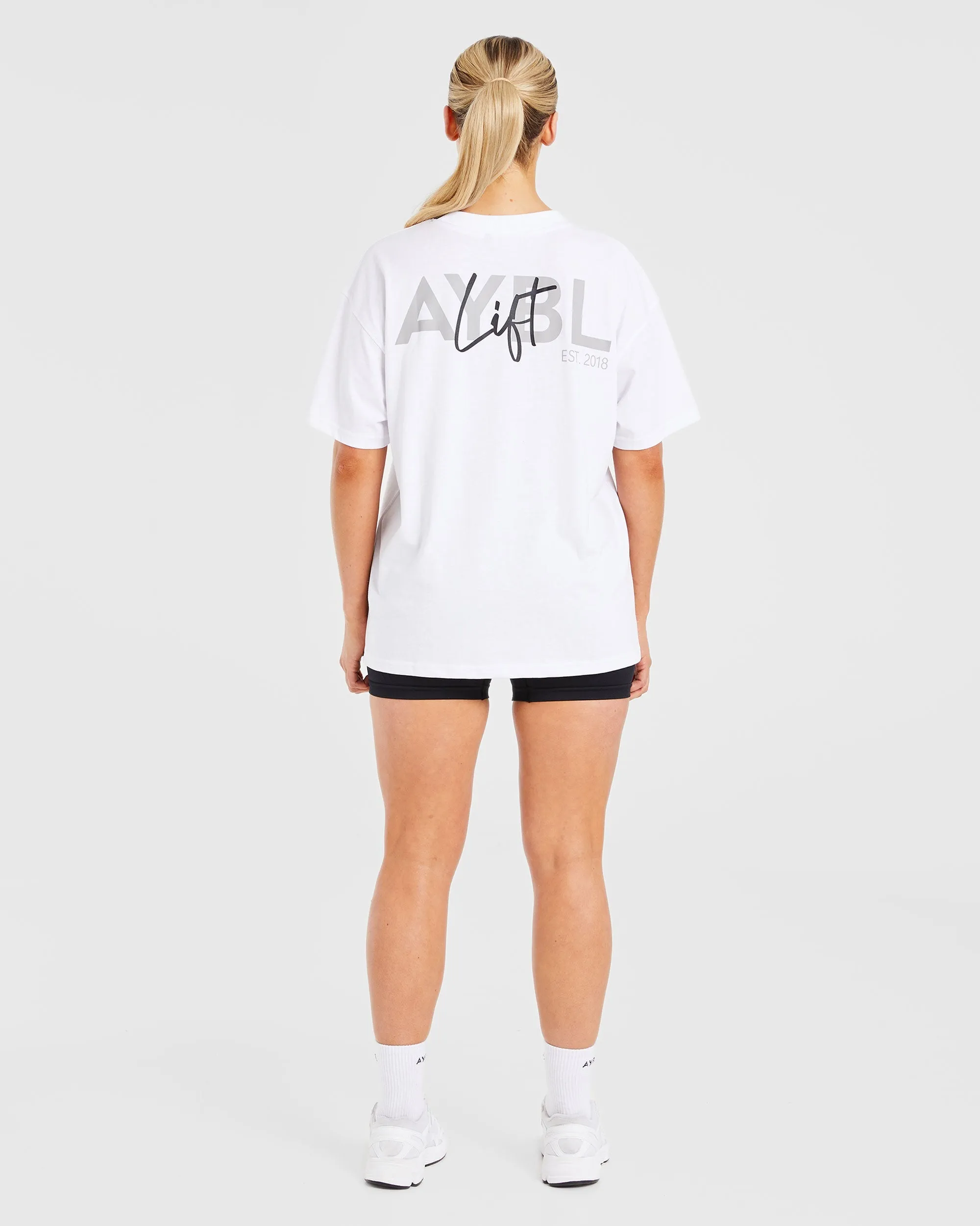 Lift Graphic Oversized T Shirt - White