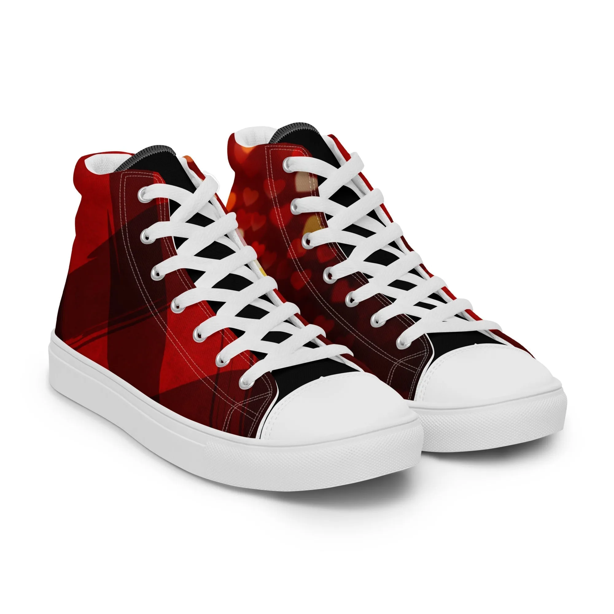 Love Stricken Women’s Lace-Up Canvas High-Top Sneakers