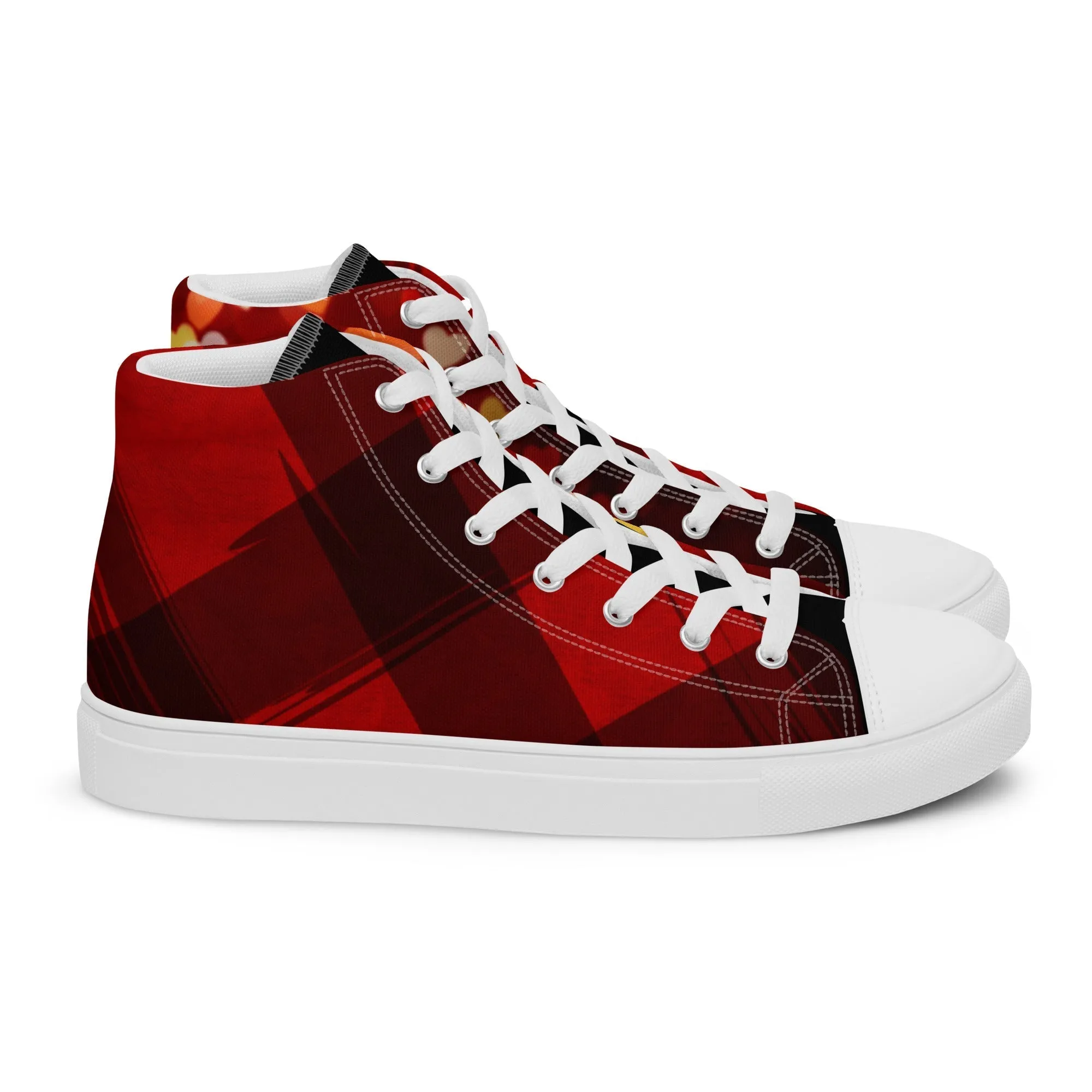 Love Stricken Women’s Lace-Up Canvas High-Top Sneakers