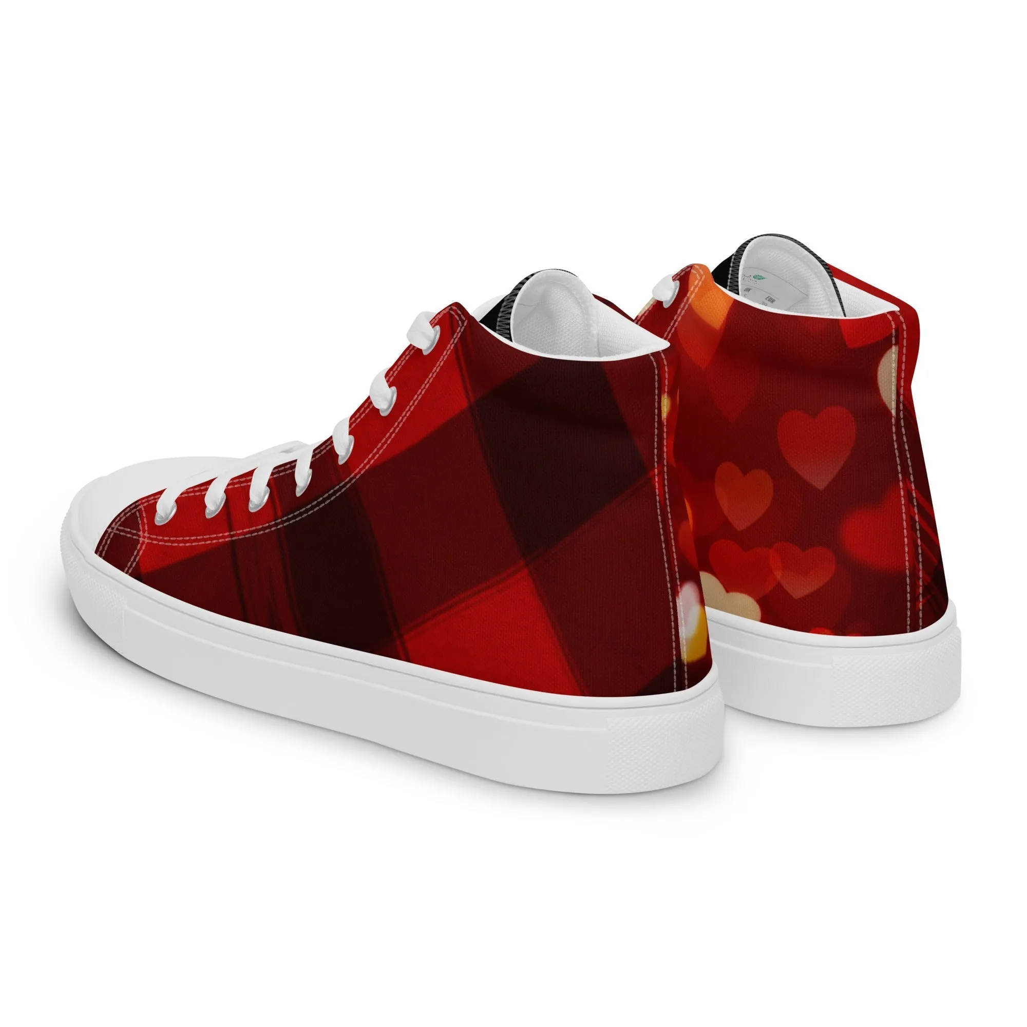 Love Stricken Women’s Lace-Up Canvas High-Top Sneakers