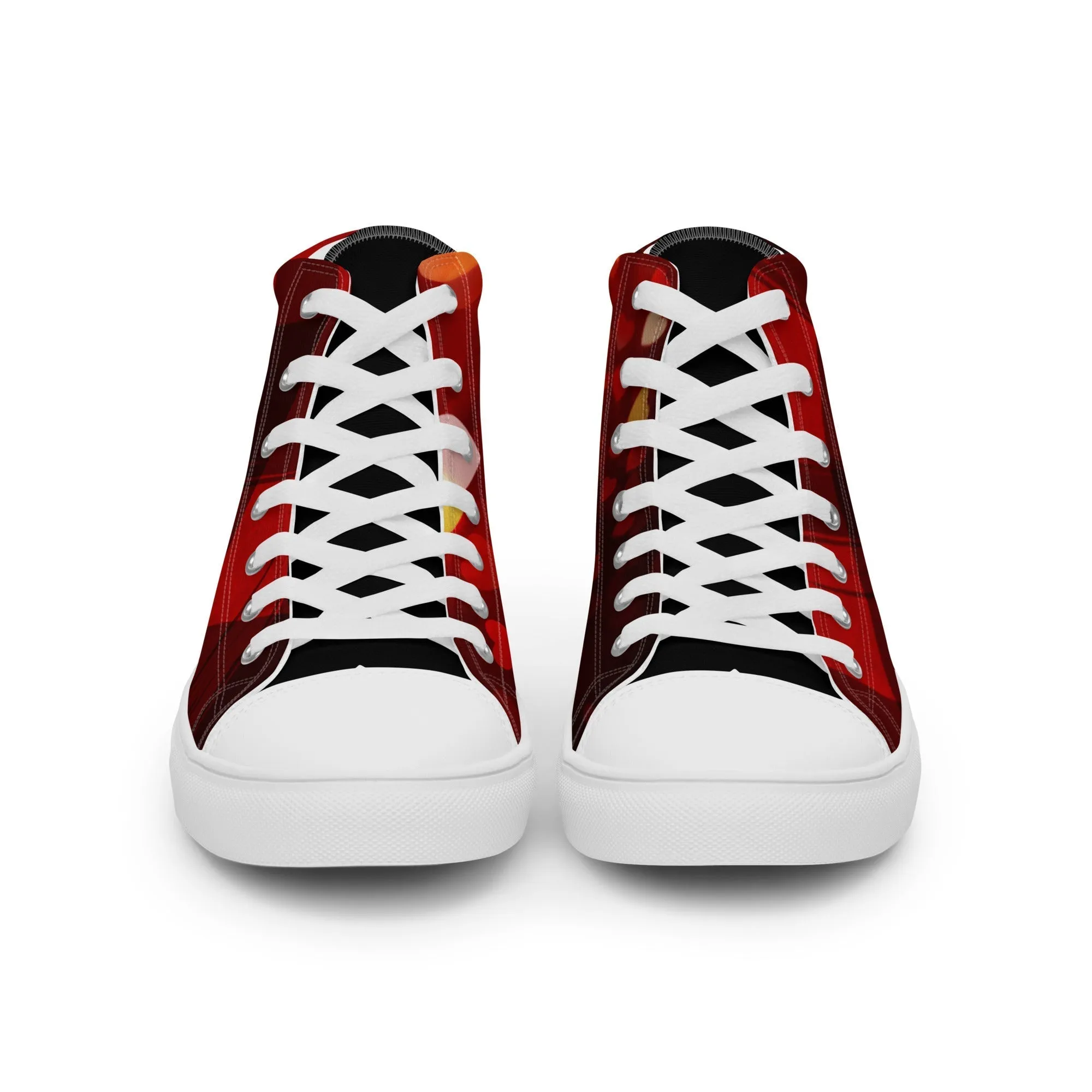 Love Stricken Women’s Lace-Up Canvas High-Top Sneakers