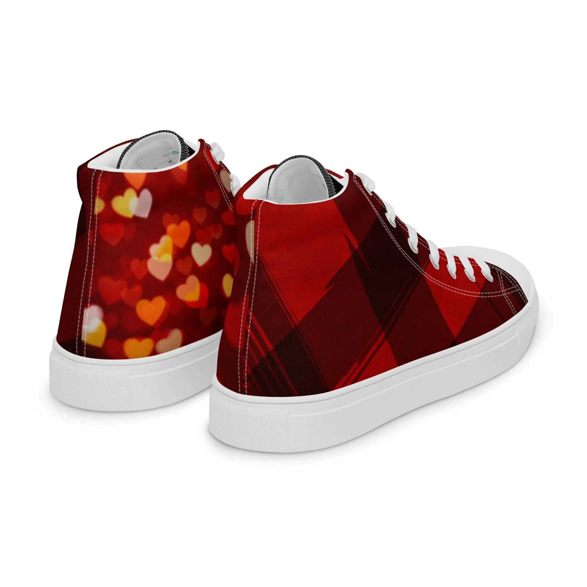 Love Stricken Women’s Lace-Up Canvas High-Top Sneakers