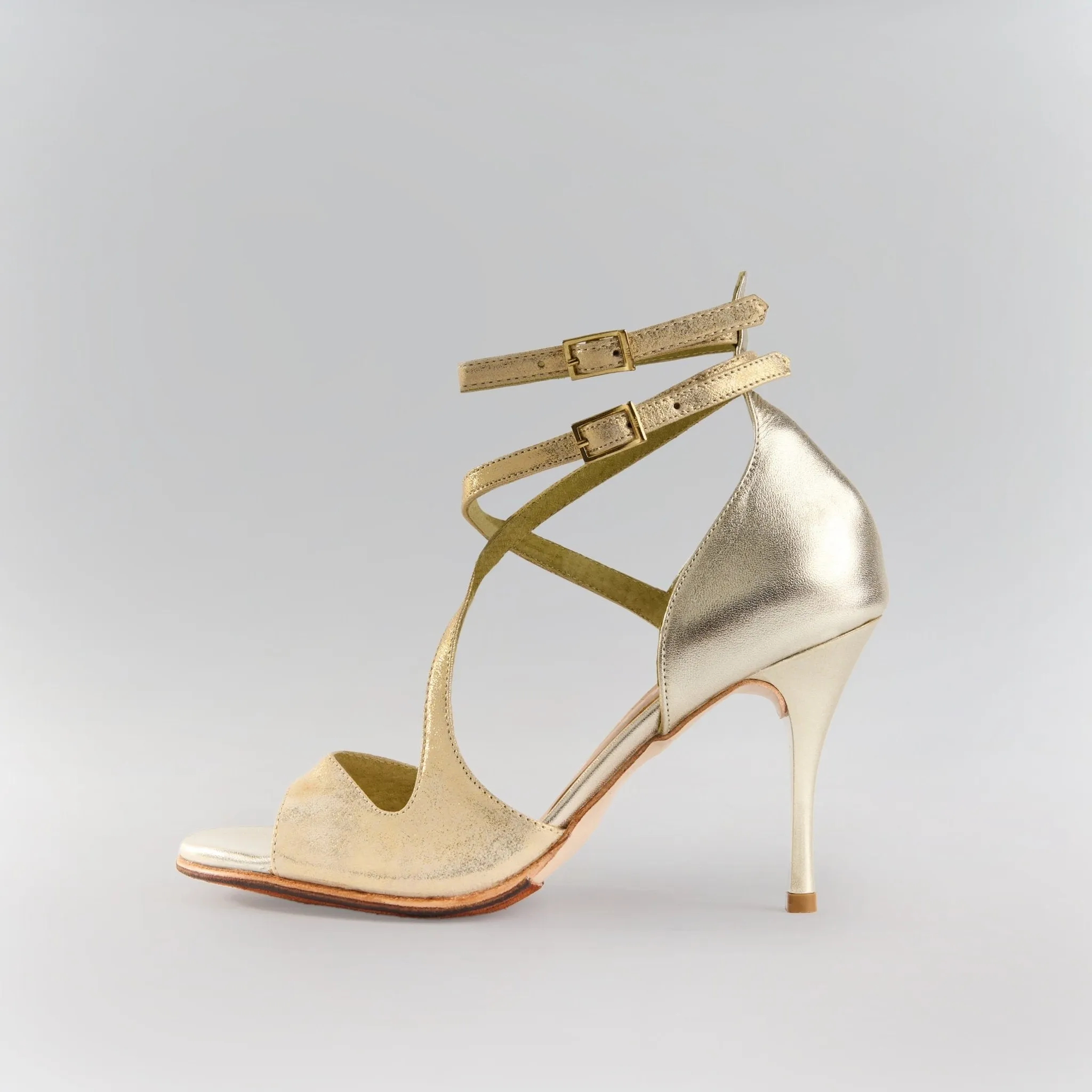 Luxurious Gold Leather - Handmade Tango Shoes - Mireya 5600