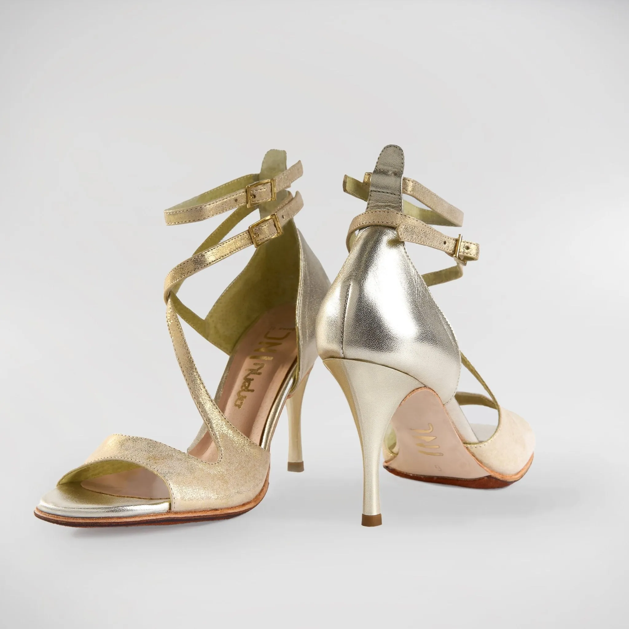 Luxurious Gold Leather - Handmade Tango Shoes - Mireya 5600