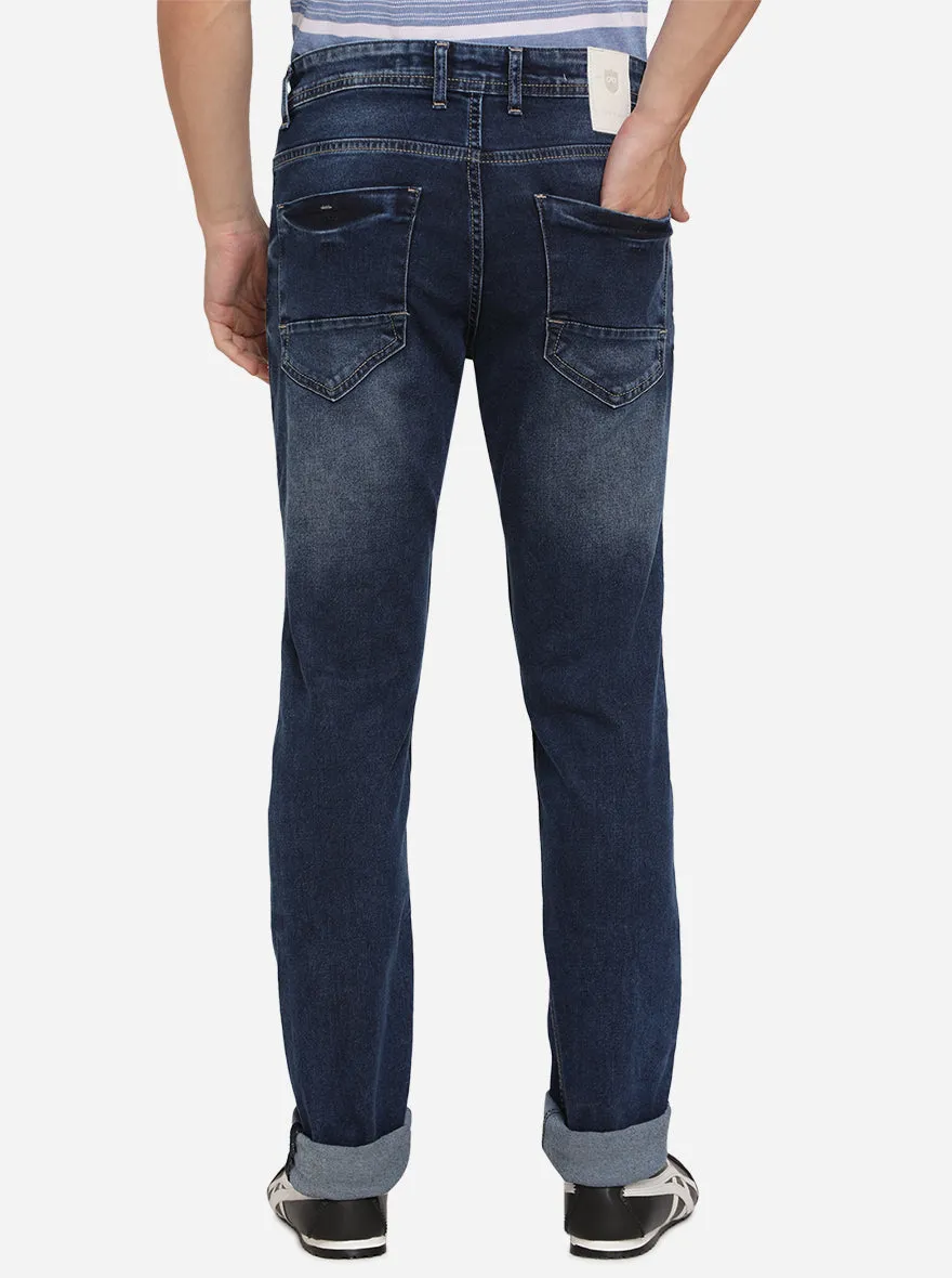 Marina Blue Solid Slim Fit Jeans | JadeBlue