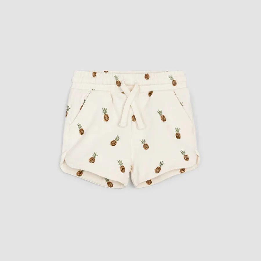 MIL Pineapple Cream Print Knit Short