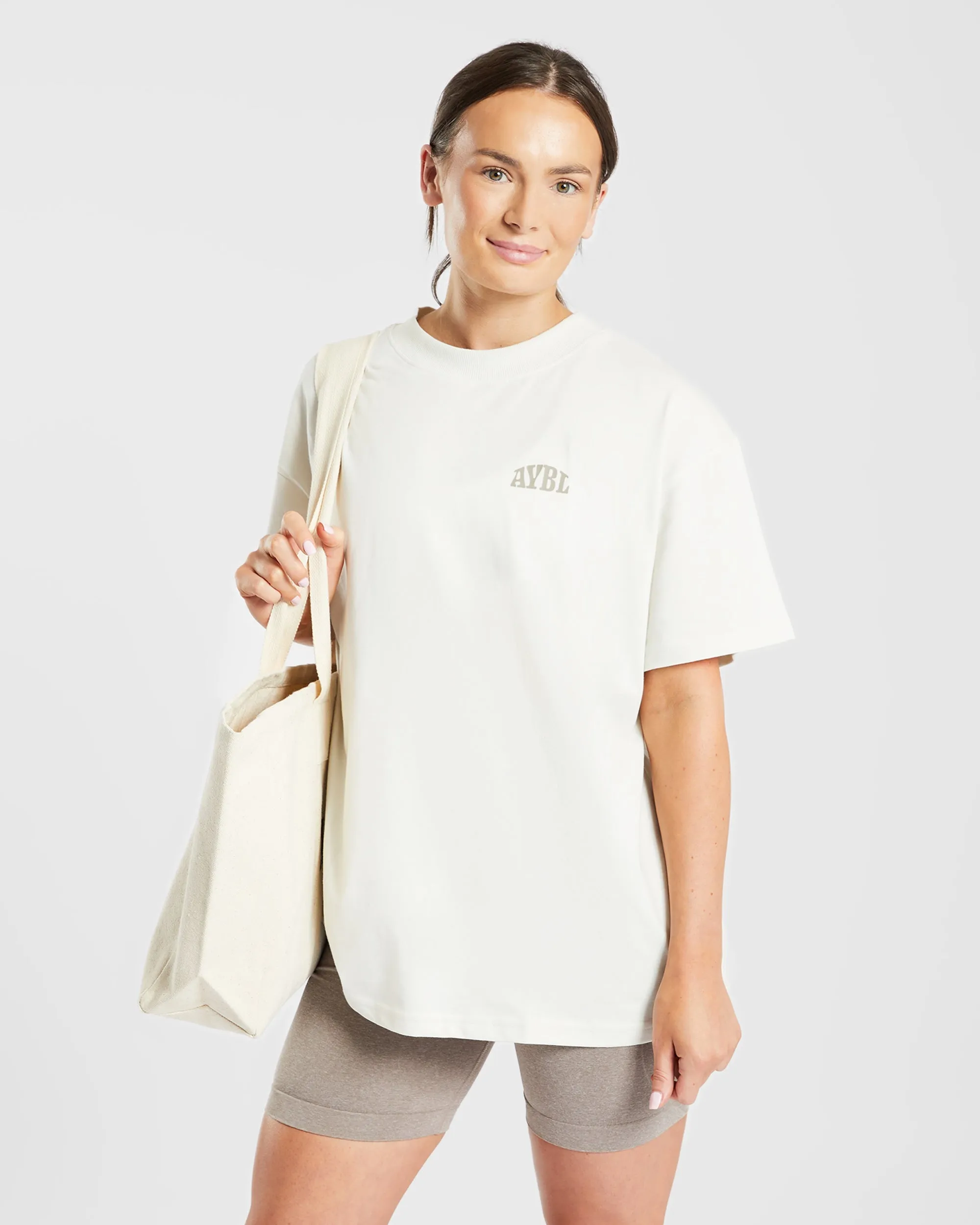 Mind Over Matter Oversized T Shirt - Beige/Brown