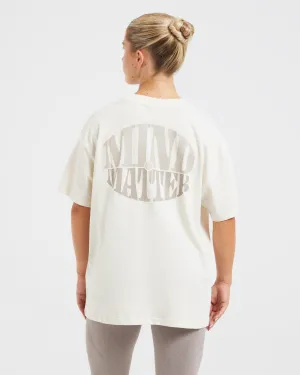 Mind Over Matter Oversized T Shirt - Beige/Brown