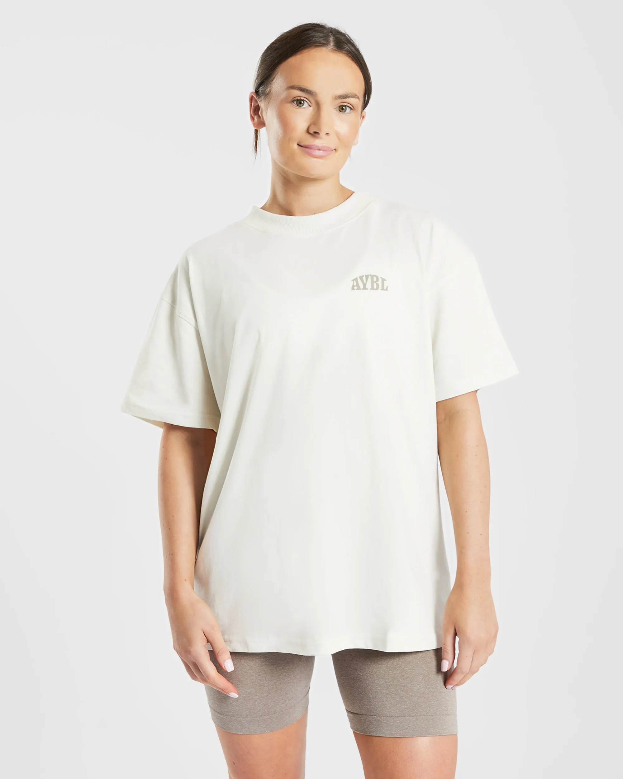 Mind Over Matter Oversized T Shirt - Beige/Brown