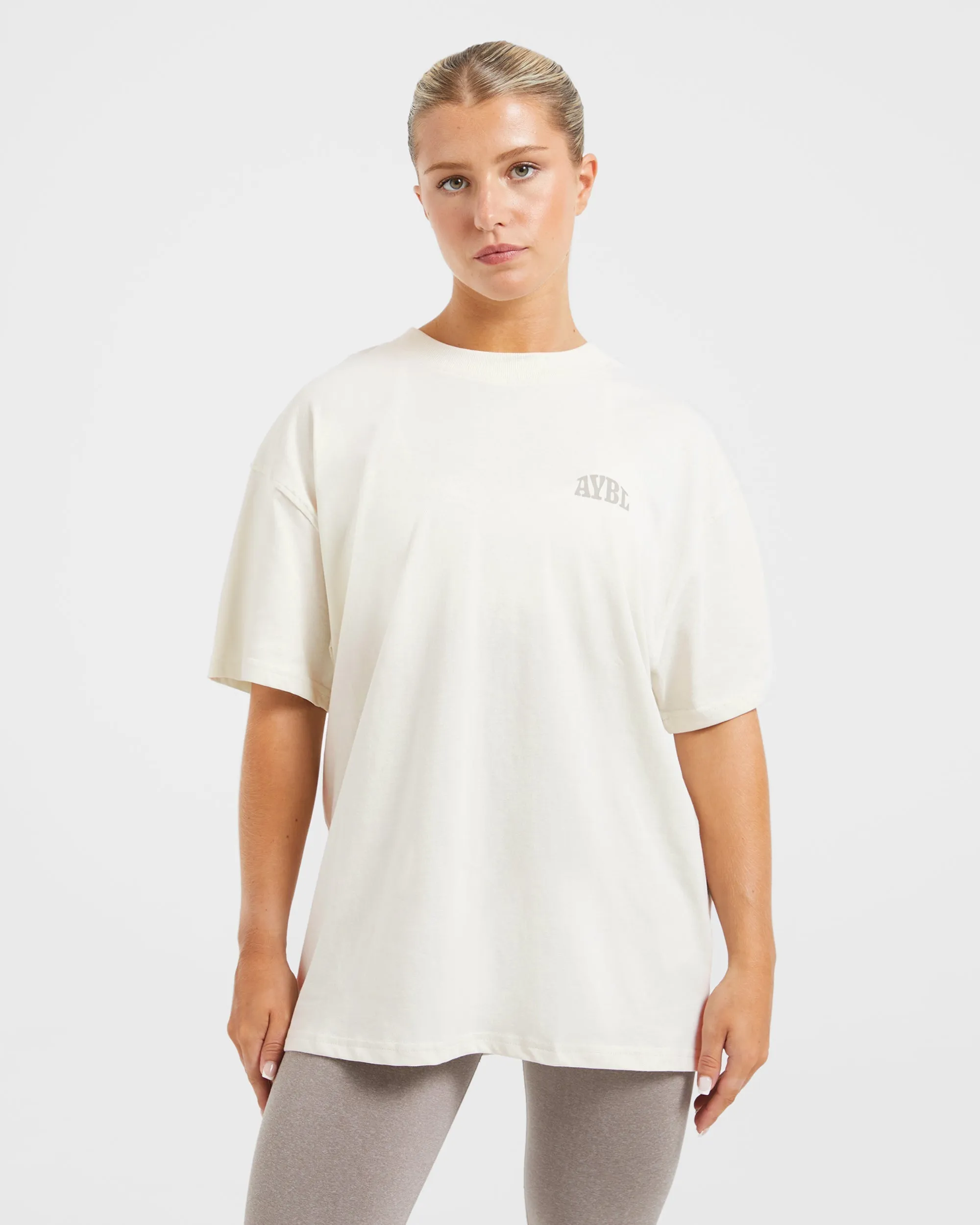 Mind Over Matter Oversized T Shirt - Beige/Brown