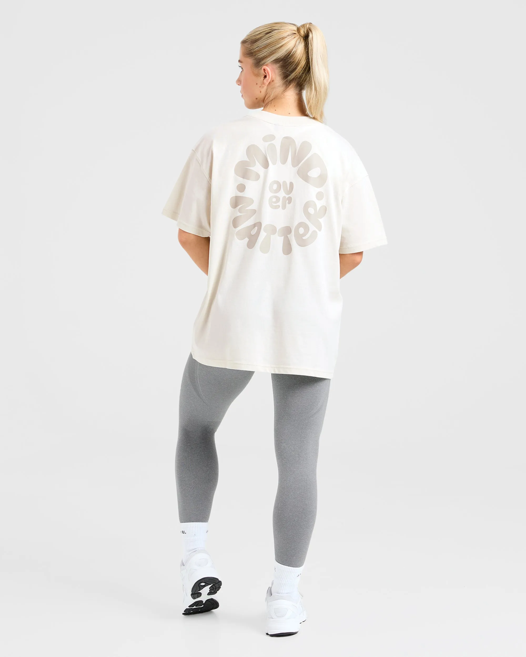 Mind Over Matter V2 Oversized T Shirt - Beige/Brown