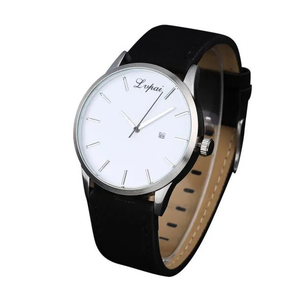 Minimalist Connotation Leather Men's Quartz Wristwatch