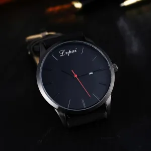 Minimalist Connotation Leather Men's Quartz Wristwatch